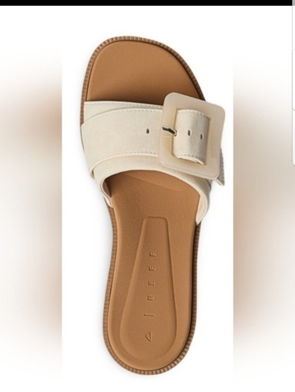 NEW! Reef Neutral Ivory Slide Sandals with Decorative Buckle Sz 8 NWT - Picture 6 of 8